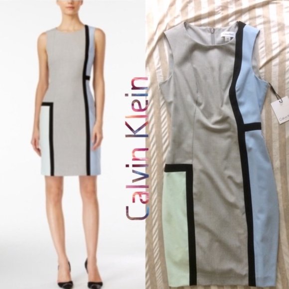 Calvin Klein Color Block Sheath Dress - NWOT - Picture 9 of 10